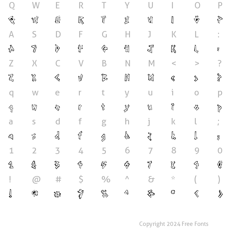 Character Map of LTTiger InWaitTwo Regular