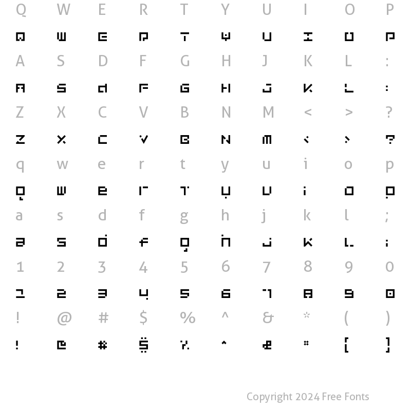 Character Map of LuggageBroken Regular