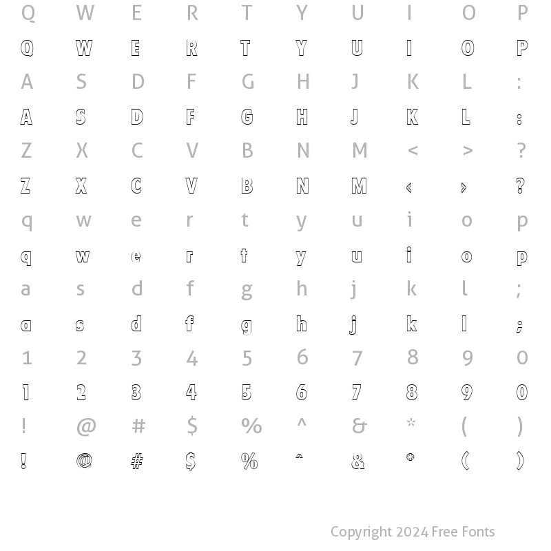 Character Map of LuisBeckerOutline-ExtraBold Regular