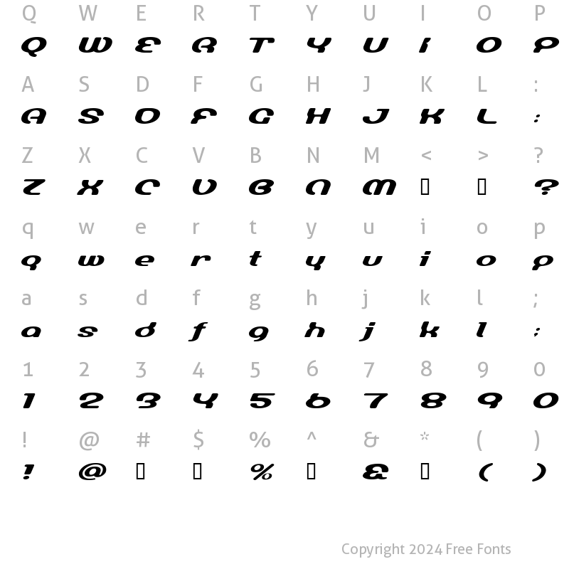 Character Map of LumineSign Bold