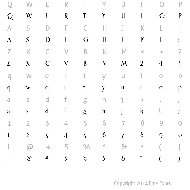 Character Map of Luna ITC Bold