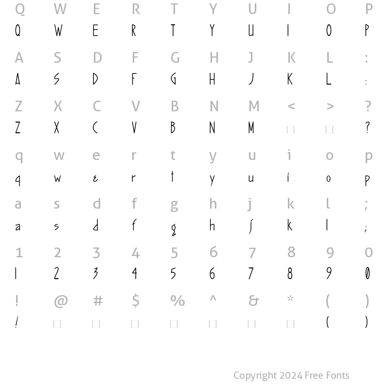 Character Map of LunaMartino Medium