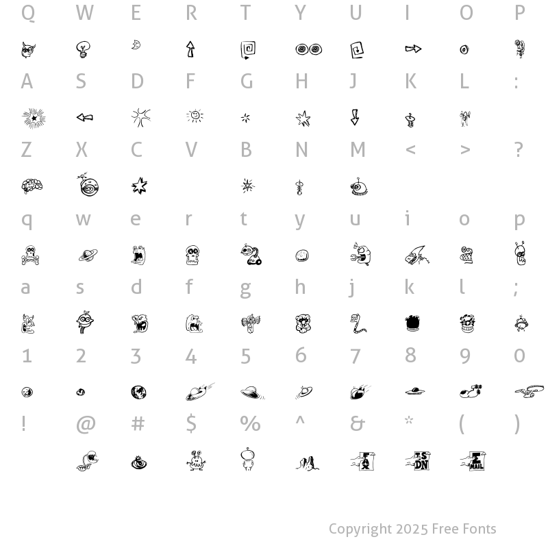 Character Map of LunarTwits Regular