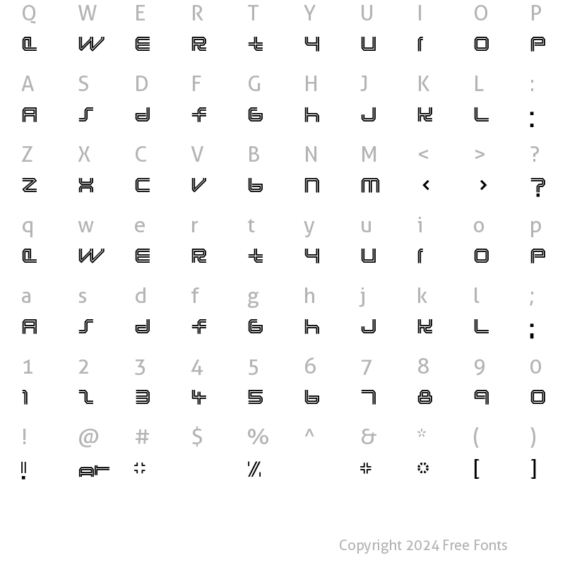 Character Map of Lunasolution Regular