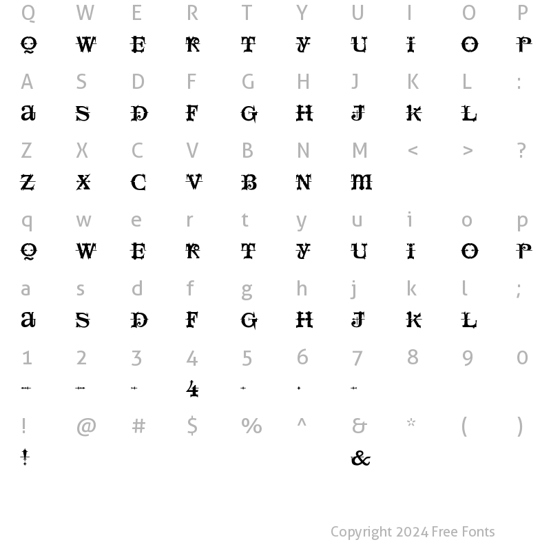 Character Map of LushUs Regular