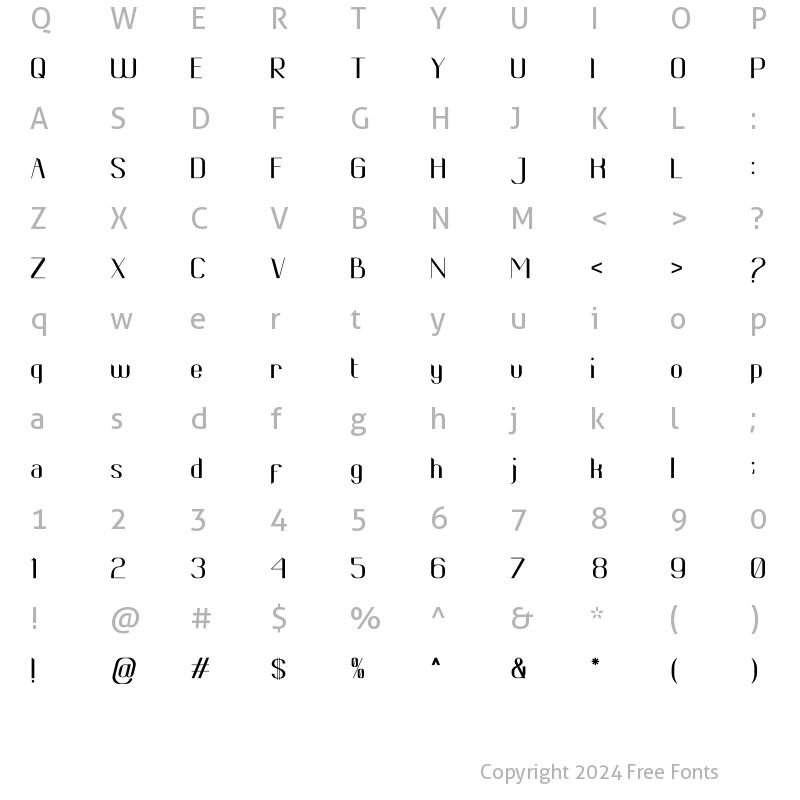 Character Map of Luvenia Sans Serif