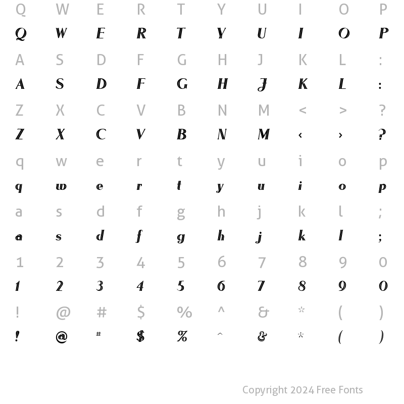 Character Map of LyndseyInline Regular