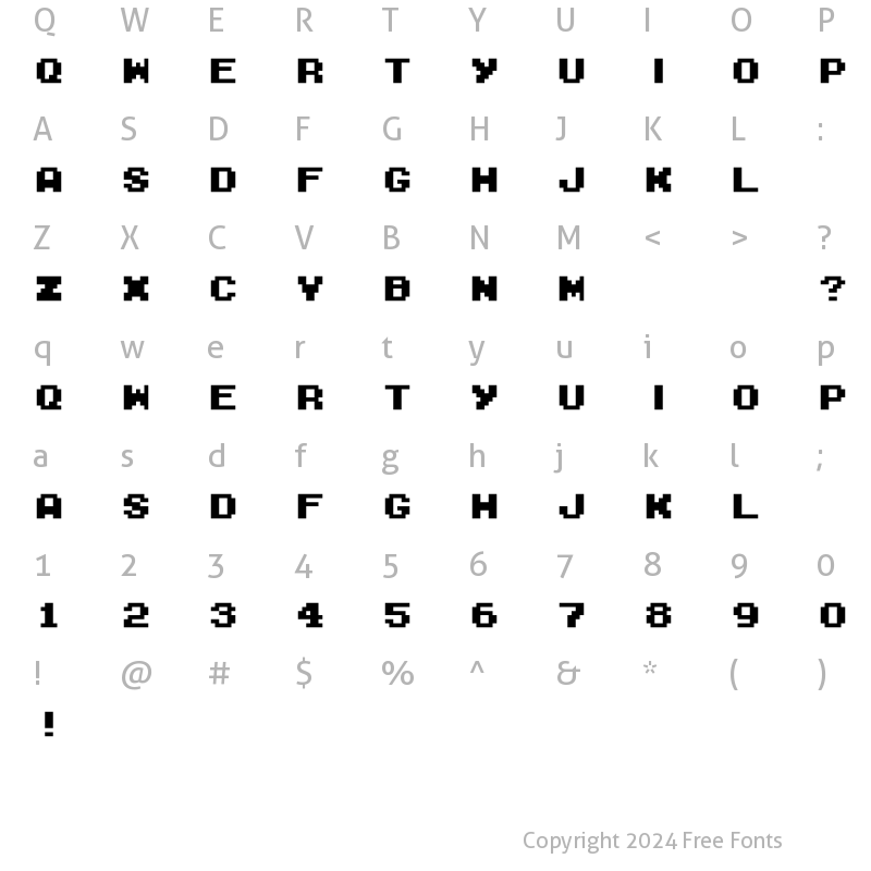 Character Map of M04_FATAL FURY BLACK Regular