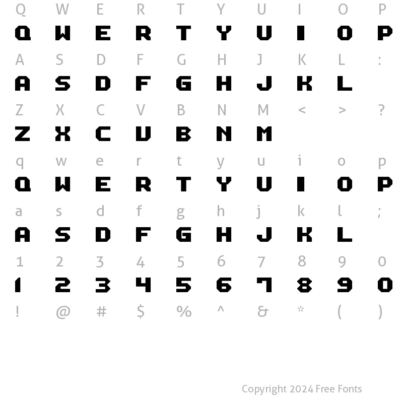 Character Map of M12_MACH BIKER Regular