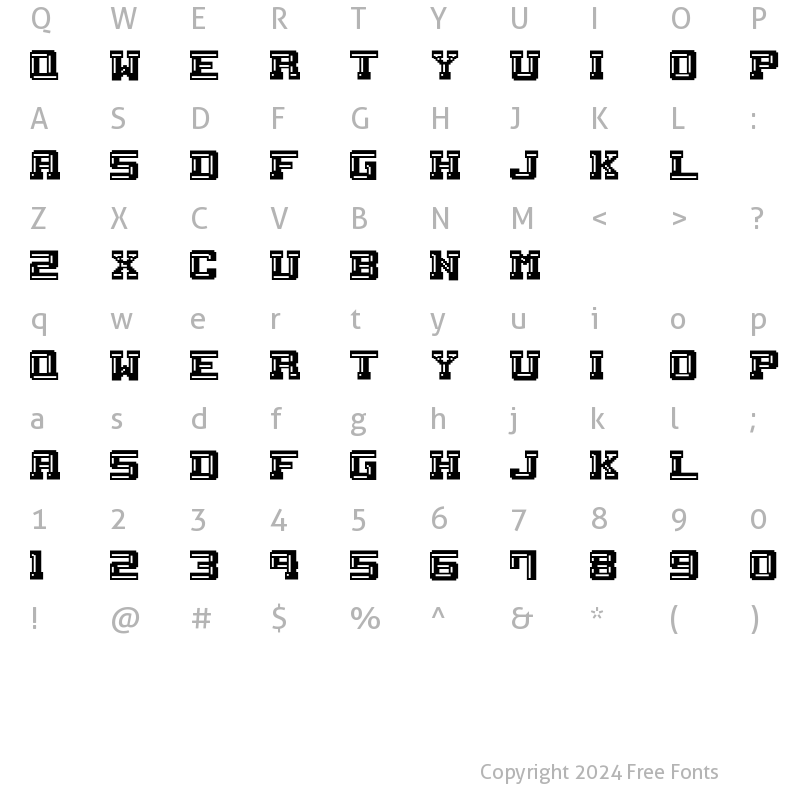 Character Map of M21_EXCITE HIKE Regular