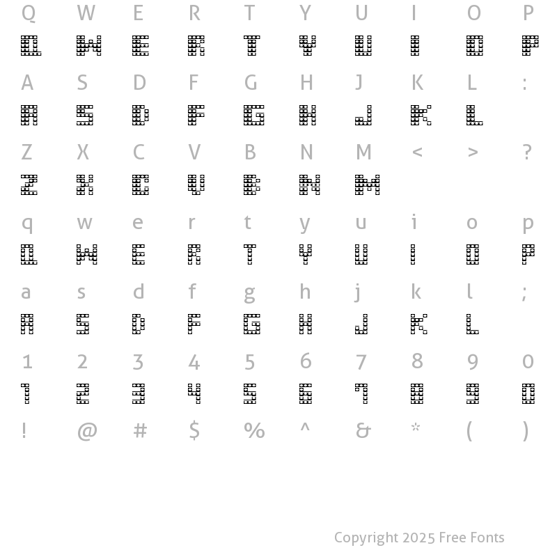 Character Map of M31_MONKEY KONG Regular