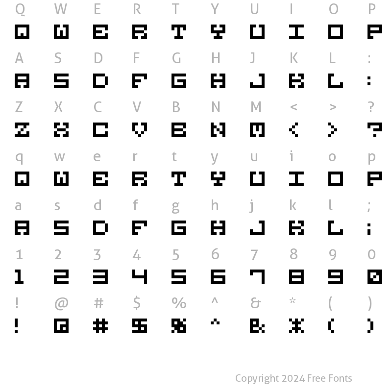 Character Map of M38_GORILLA Regular