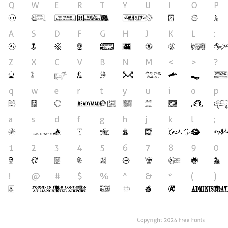 Character Map of MA Graphics