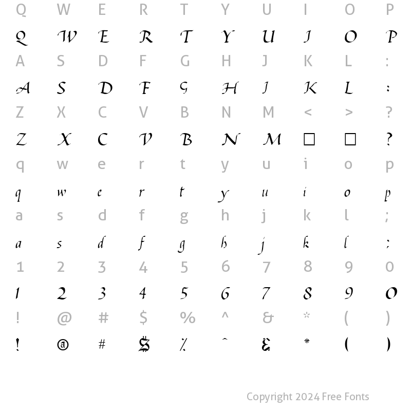 Character Map of Mac ttnorm Regular