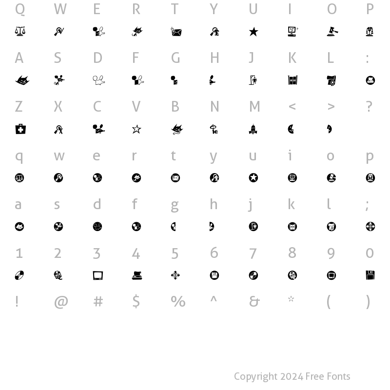 Character Map of MacDings Regular