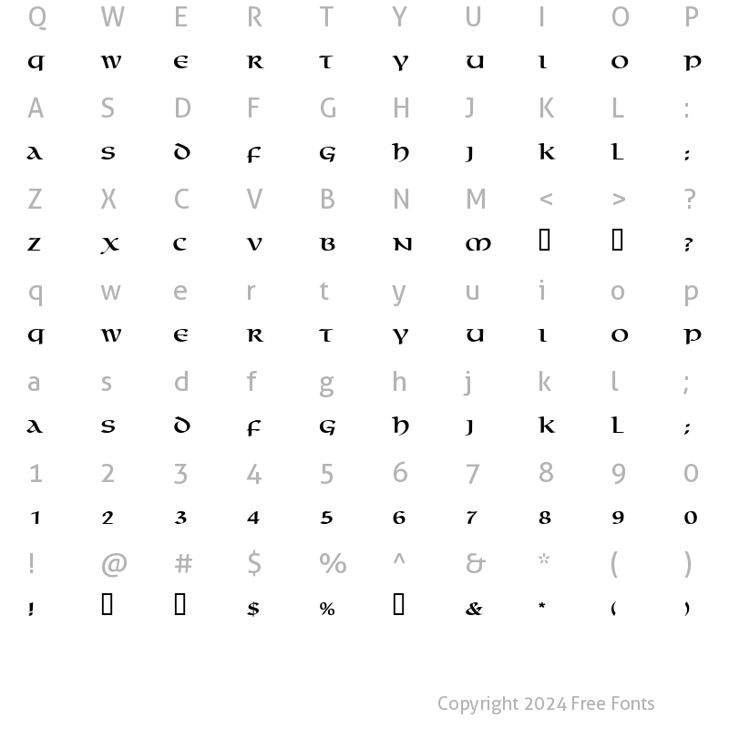 Character Map of MacedonCapsSSK Regular