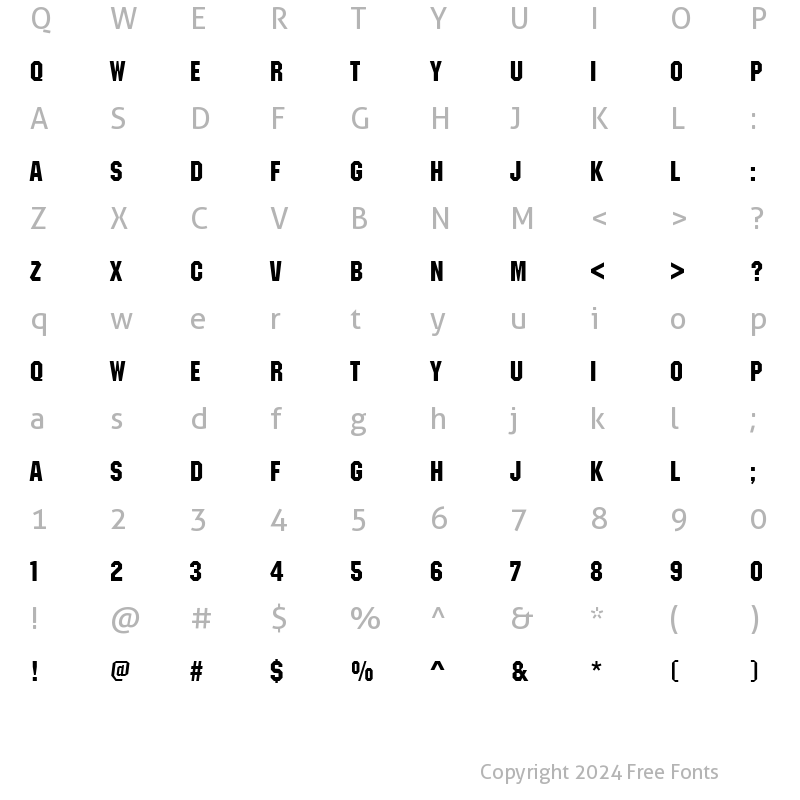 Character Map of MachineItcDEE Regular