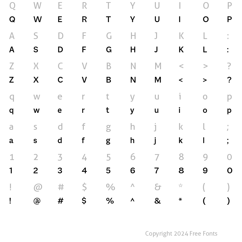 Character Map of Macklin Sans Medium