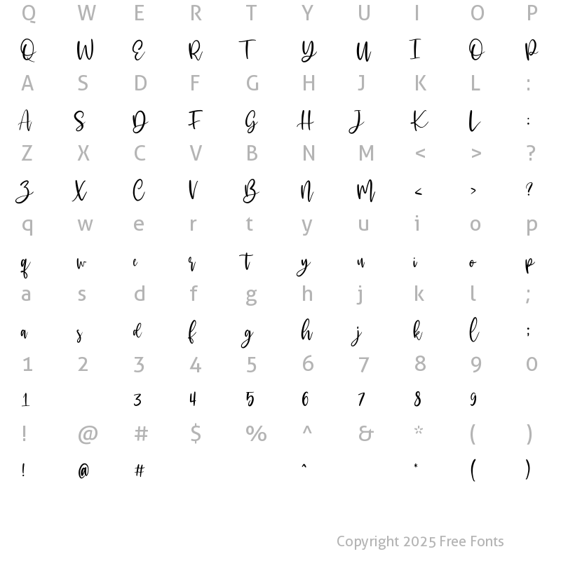 Character Map of Mackyloo Regular