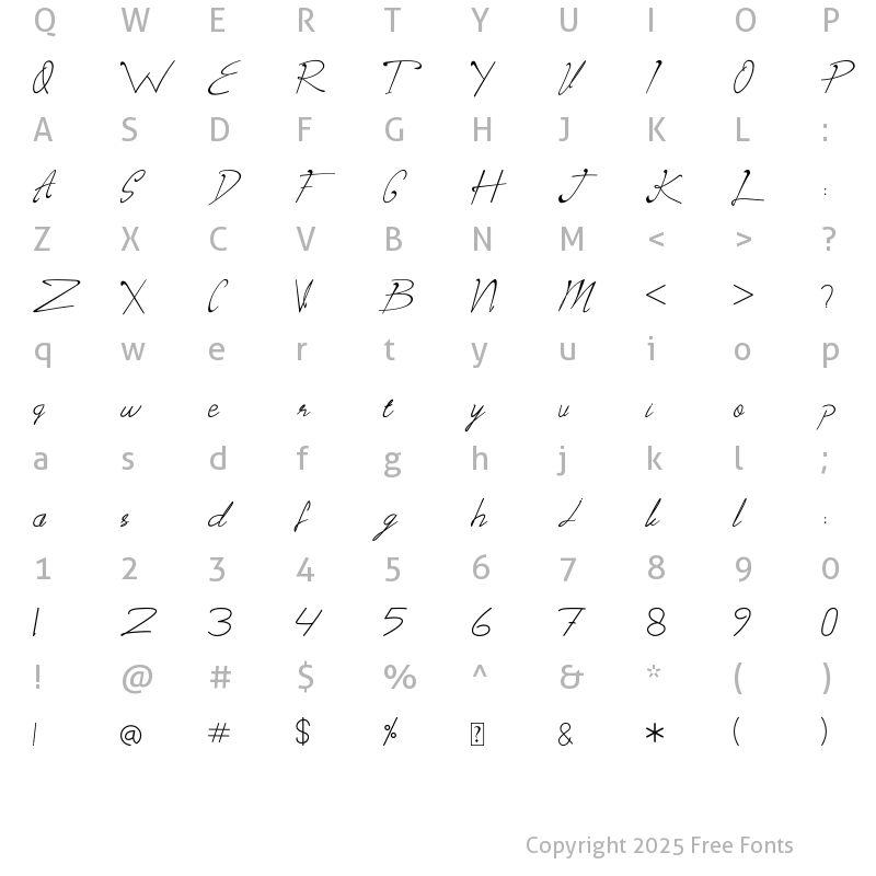 Character Map of Maclaynt Regular