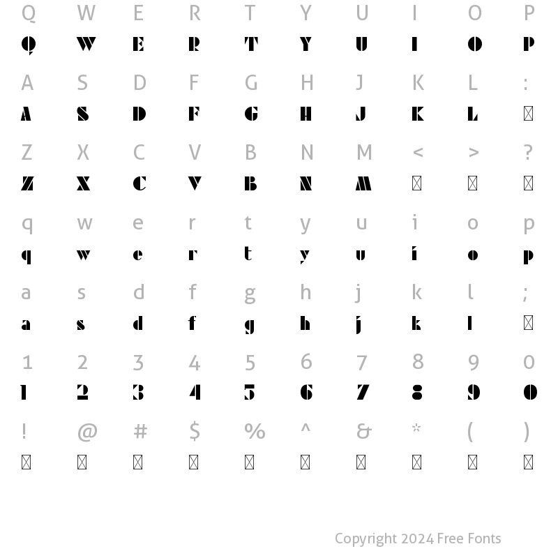 Character Map of Maclisy Regular