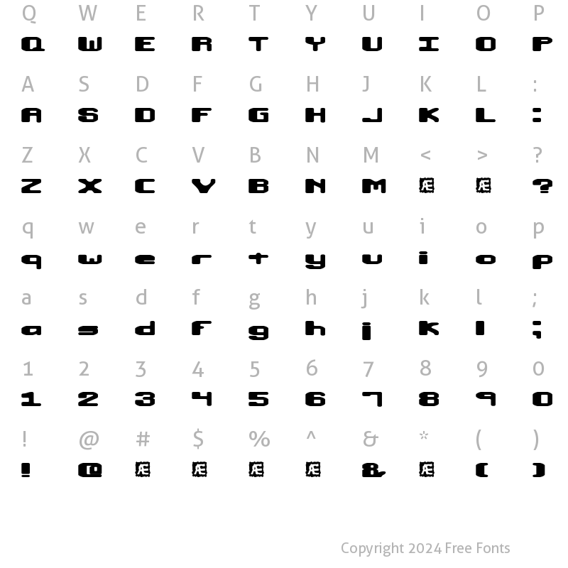 Character Map of Macropsia (BRK) Regular