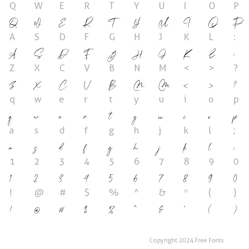 Character Map of Macthes Bestial Regular