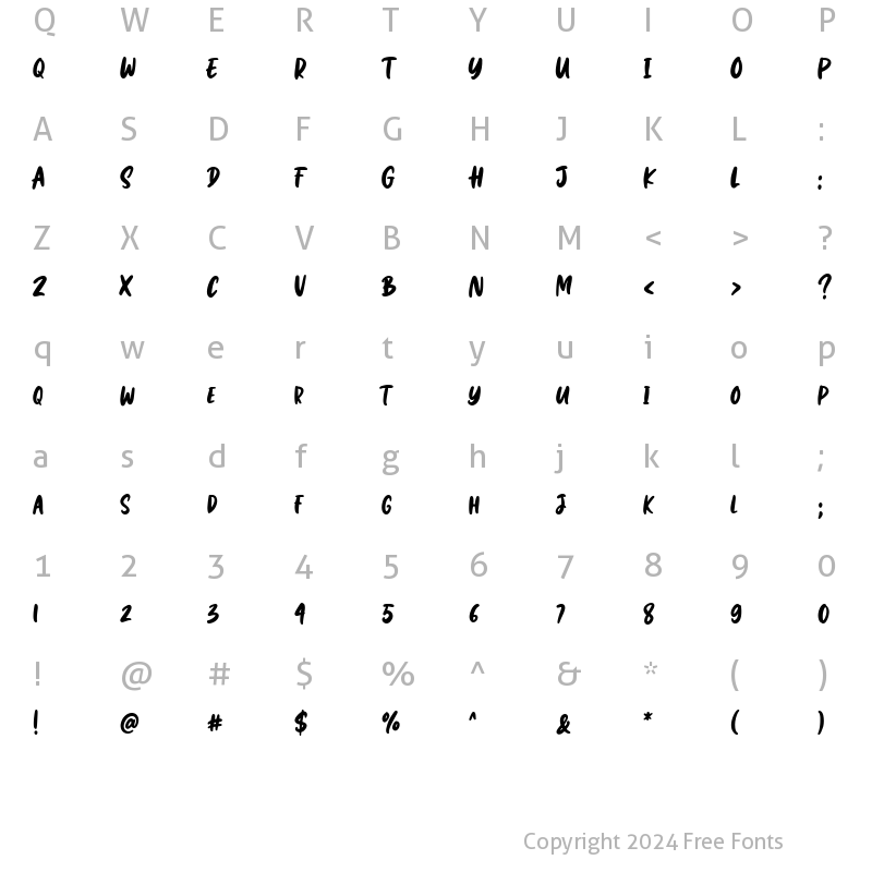 Character Map of Maddox Regular