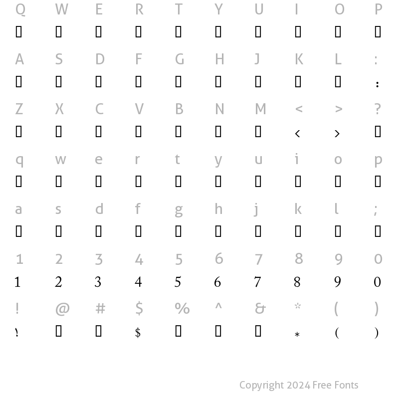 Character Map of madeena road2 Bold