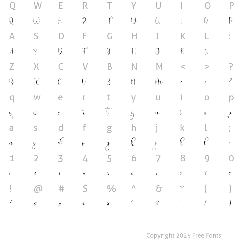 Character Map of Madegola Regular
