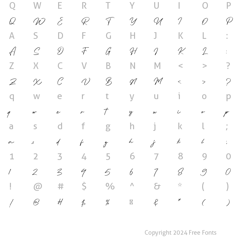 Character Map of Madelion Signature Regular