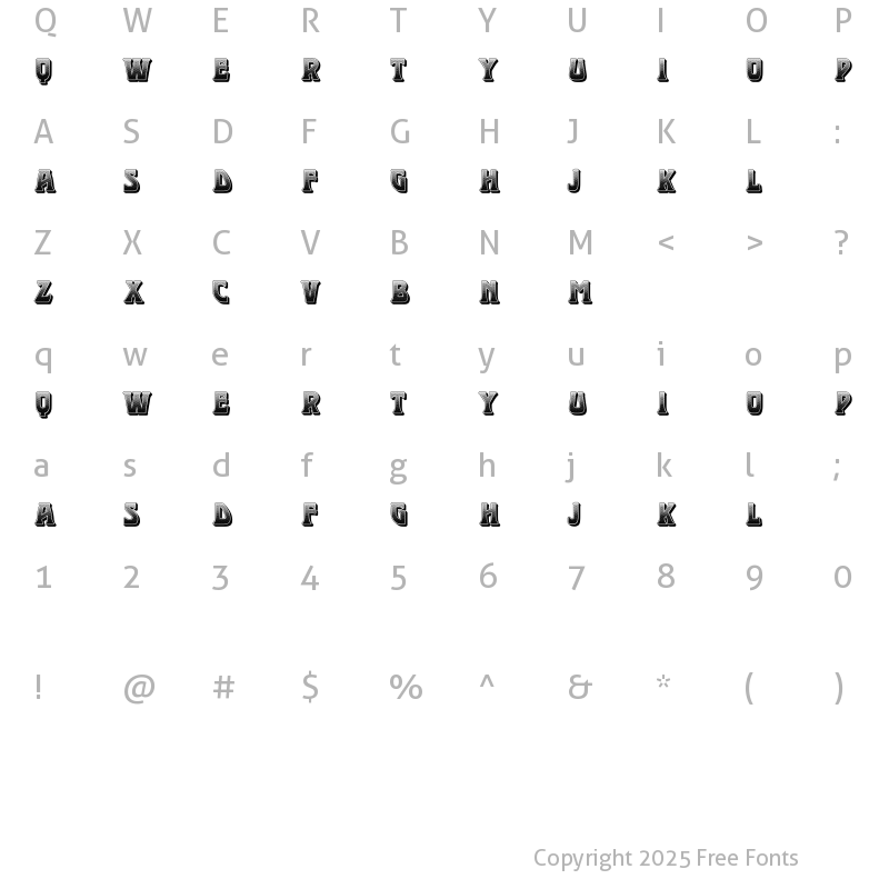 Character Map of Mademoiselle Regular