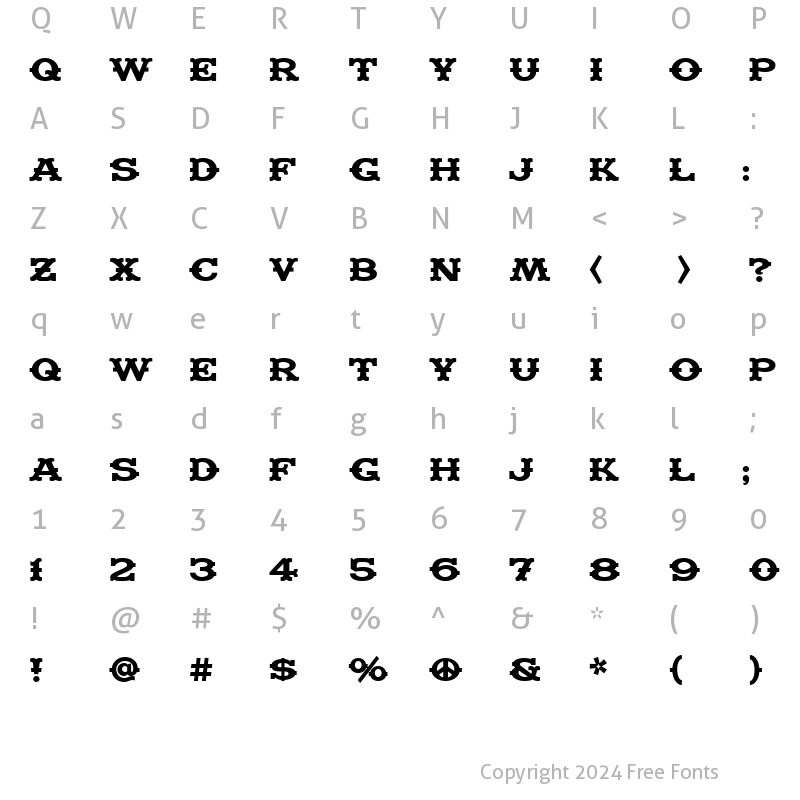 Character Map of MadfontBars Regular