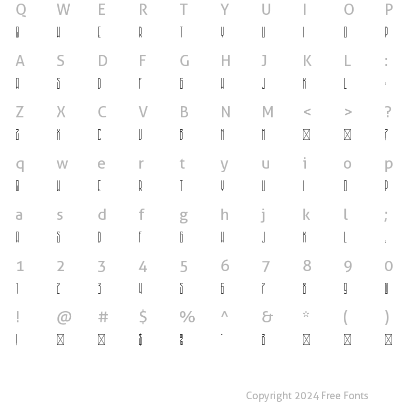 Character Map of MadHouse SansExtrabold