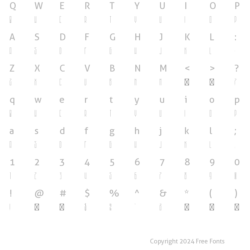 Character Map of MadHouse Sanslight