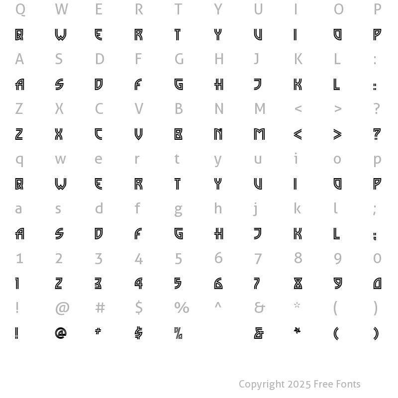 Character Map of Madison Square NF Regular