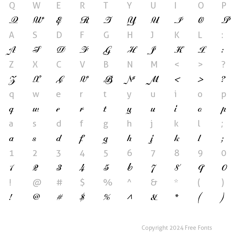 Character Map of Madisonian Bold