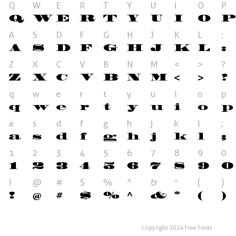 Character Map of Madrone Std Regular