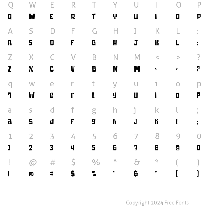 Character Map of Madtone Regular