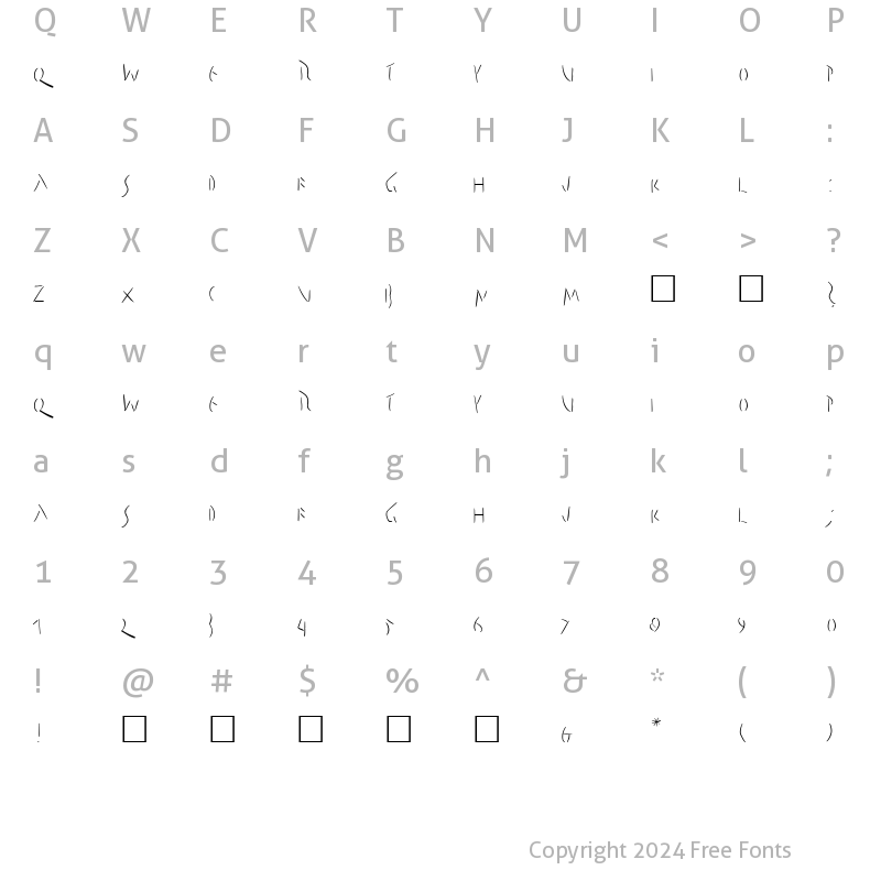 Character Map of Maeggy Regular