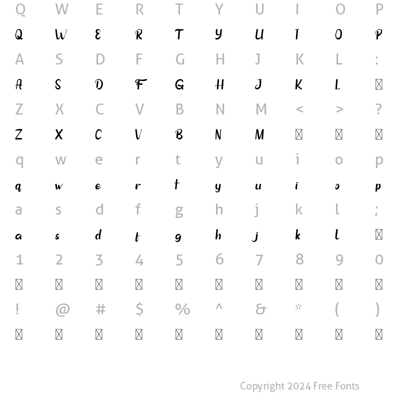 Character Map of Mag Nerocy Regular