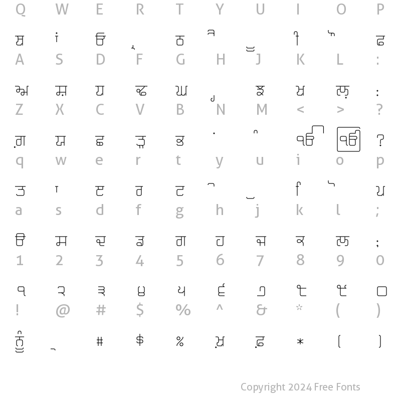 Character Map of Magaz Light Light