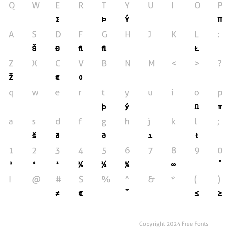 Character Map of MagdaCleanMono BlackExpert Regular