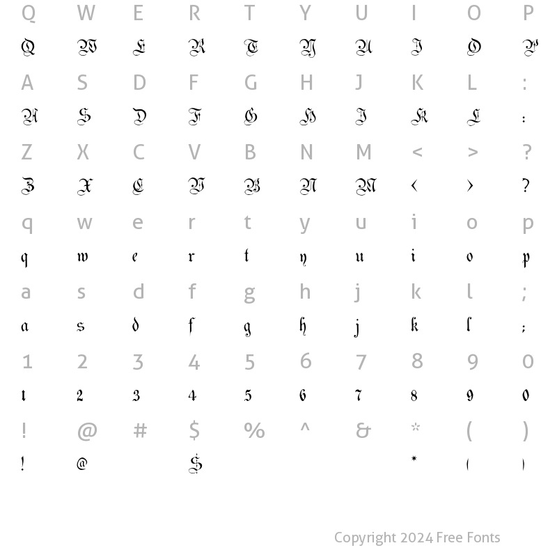 Character Map of Magdeburg Regular