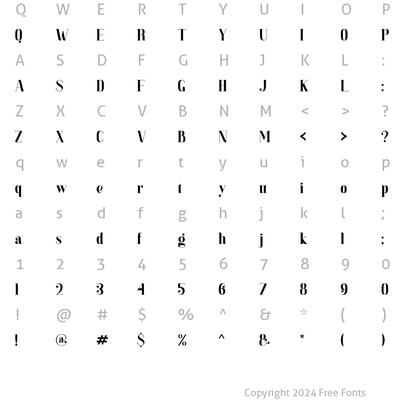 Character Map of Magdelin Regular