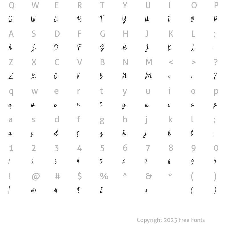 Character Map of Magelius Regular