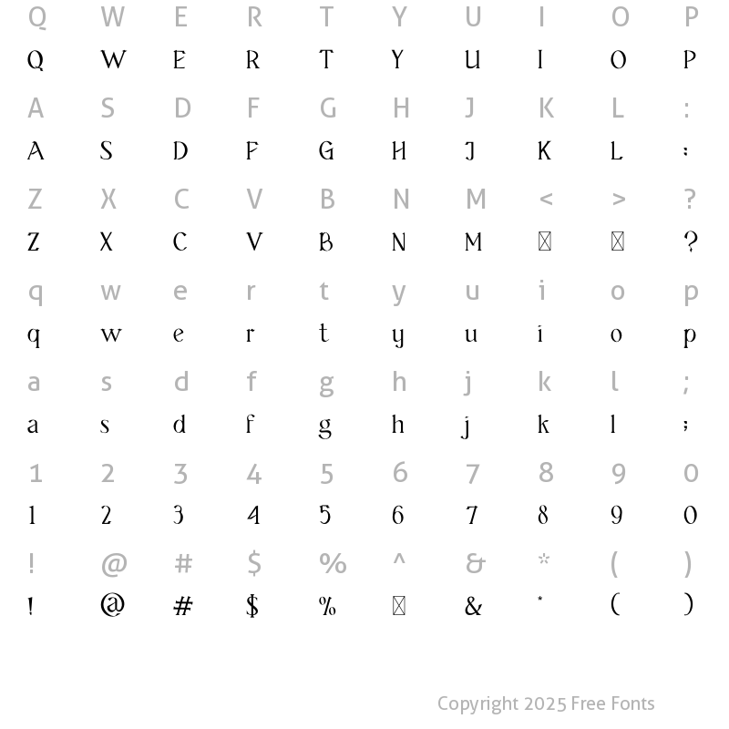 Character Map of Maghfirea Regular