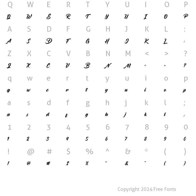 Character Map of Maghrib Regular