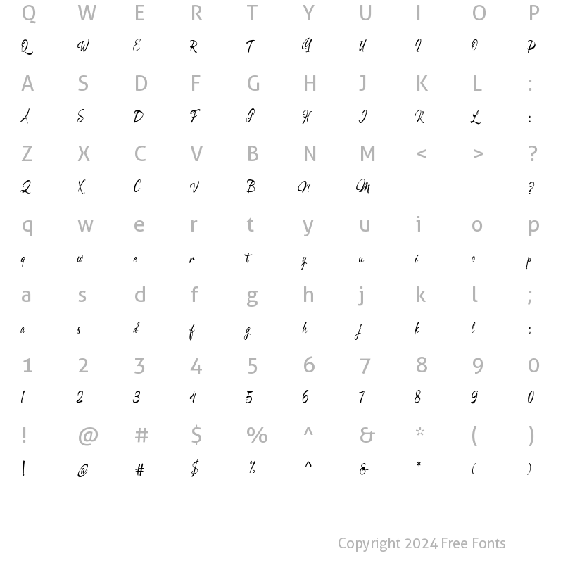 Character Map of Magic of Christmas Regular