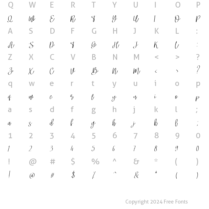 Character Map of Magifera Regular